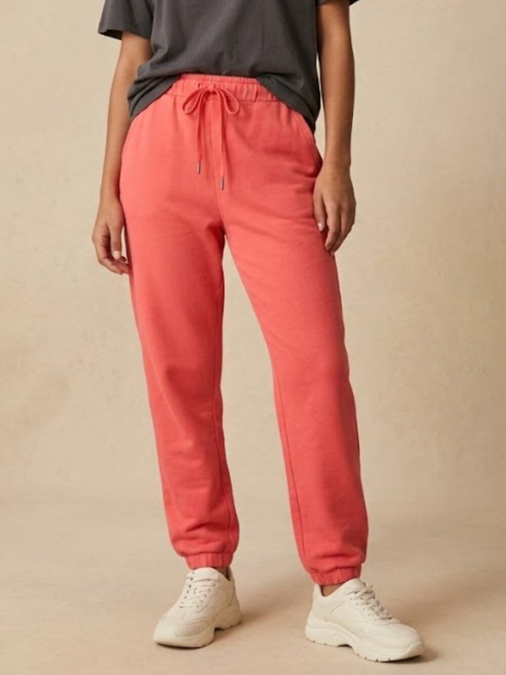 Zara NWT Baggy Premium Collection Jogger Pants Coral Pink Size 02